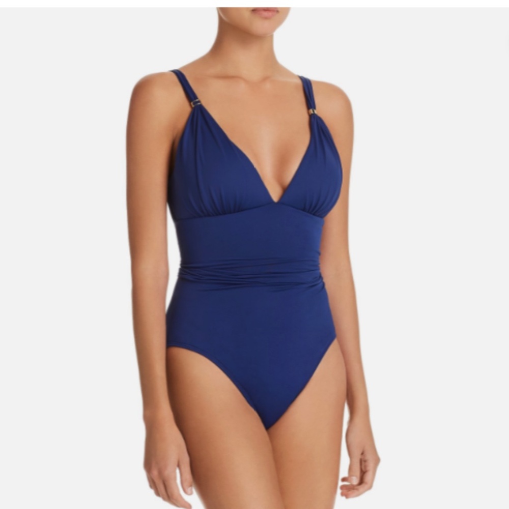 Lauren Ralph Lauren Beach Corset One Piece Swimsuit LR80A02 Indigo 8 , 10 NWT